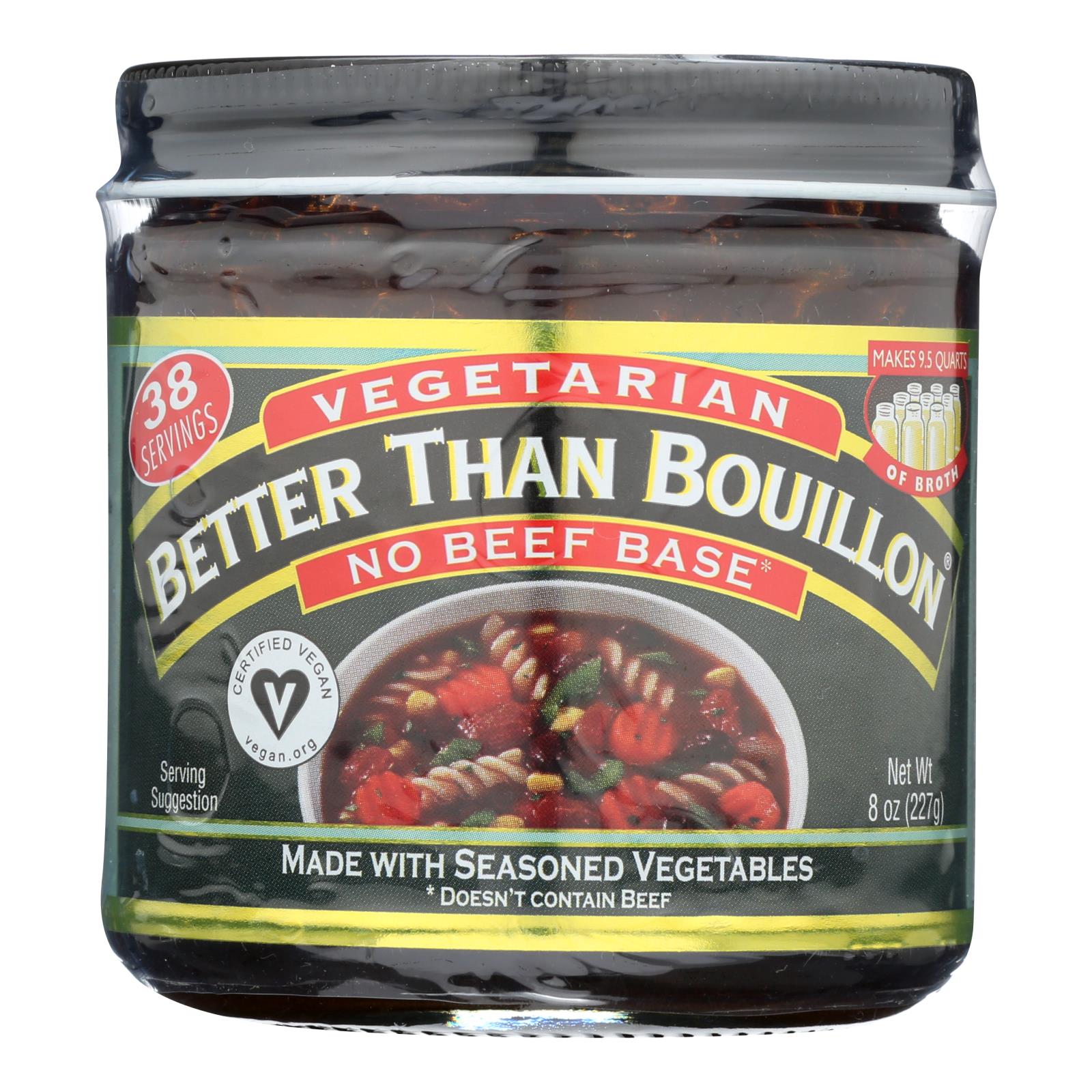 Better Than Bouillon Vegan Base - No Beef - Case Of 6 - 8 Oz - Maras Green