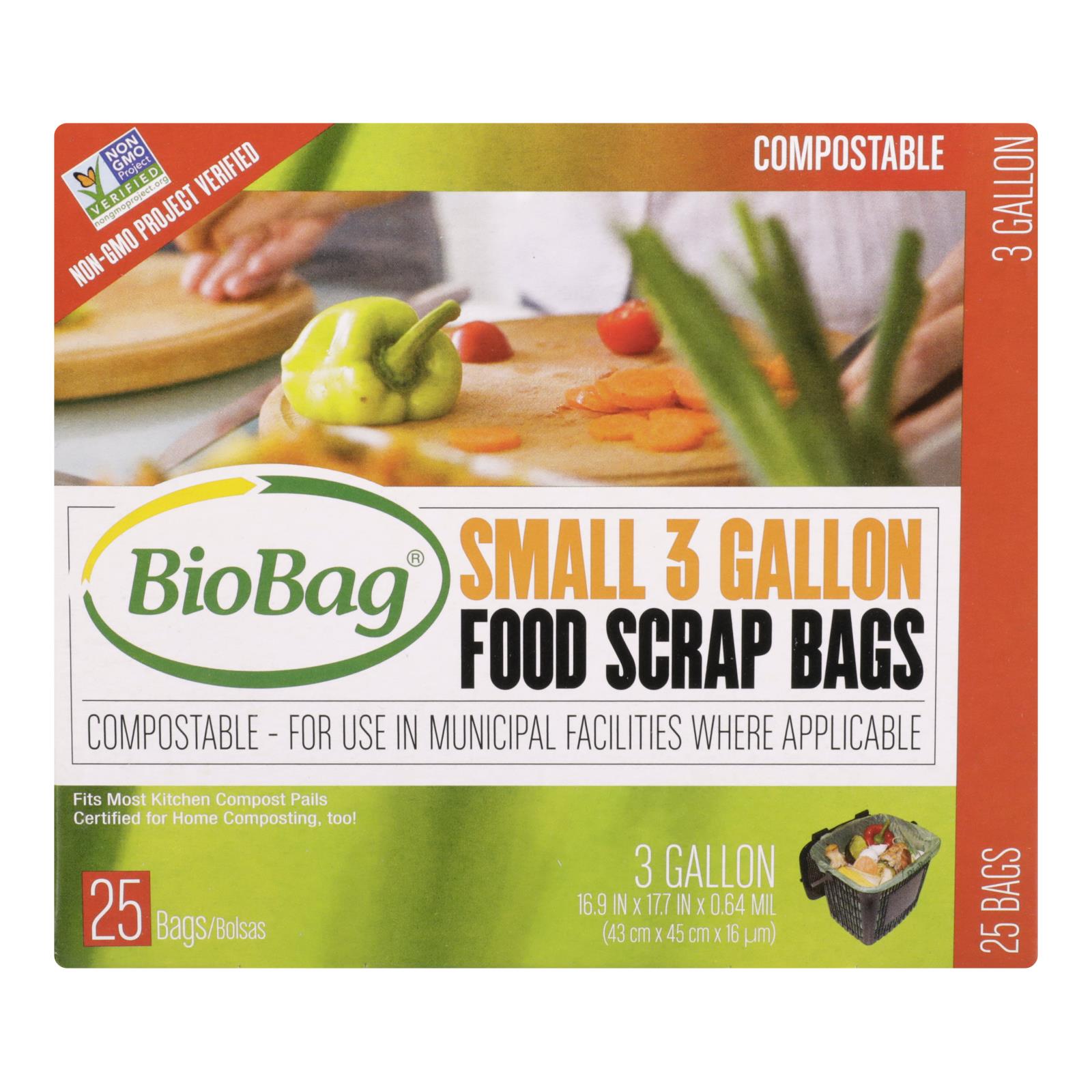 Biobag - 3 Gallon Compost/waste Bags - Case Of 12 - 25 Count - Maras Green