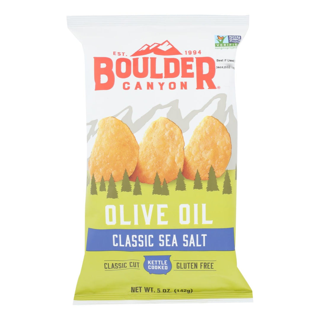 Boulder Canyon - Kettle Chips - Olive Oil - Case Of 12 - 5 Oz. - Maras Green