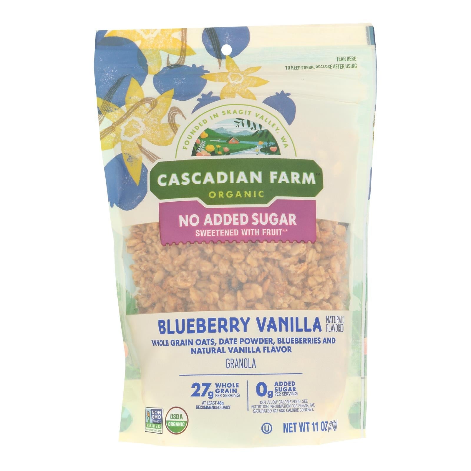 Cascadian Farm - Granola Organic Blueberry Vanilla - Case Of 4 - 11 Ounces - Maras Green