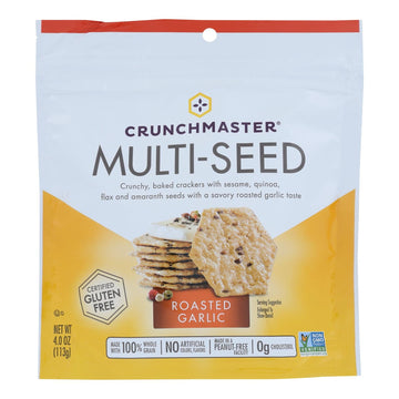 Crunchmaster - Multiseed Crckr Rst Garlc - Case Of 12 - 4 Oz - Maras Green