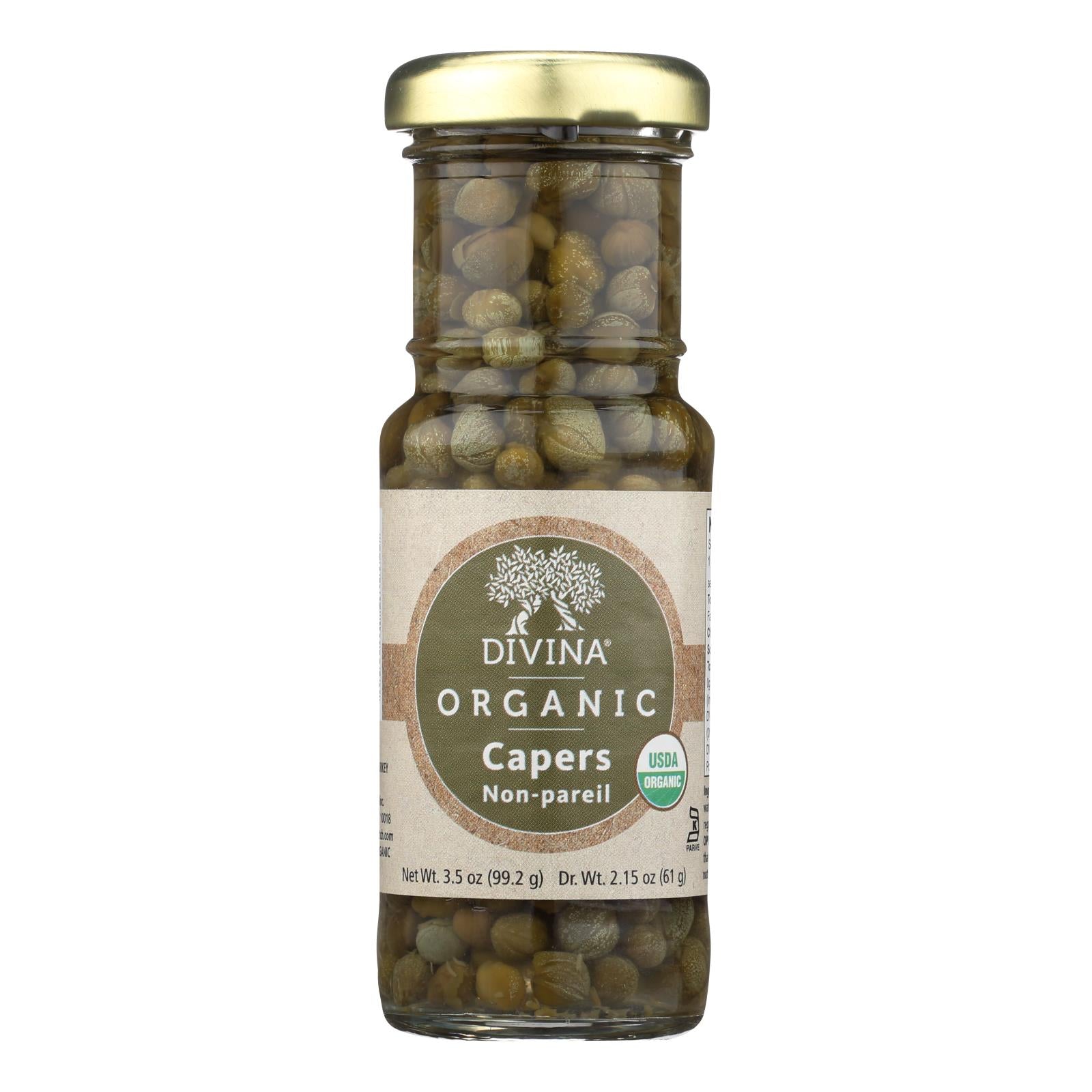 Divina Organic Capers - Case Of 12 - 3.5 Oz - Maras Green