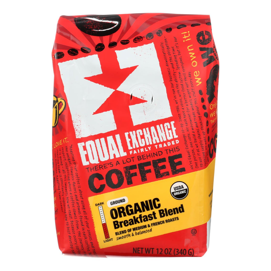 Equal Exchange Organic Drip Coffee - Breakfast Blend - Case Of 6 - 12 Oz. - Maras Green