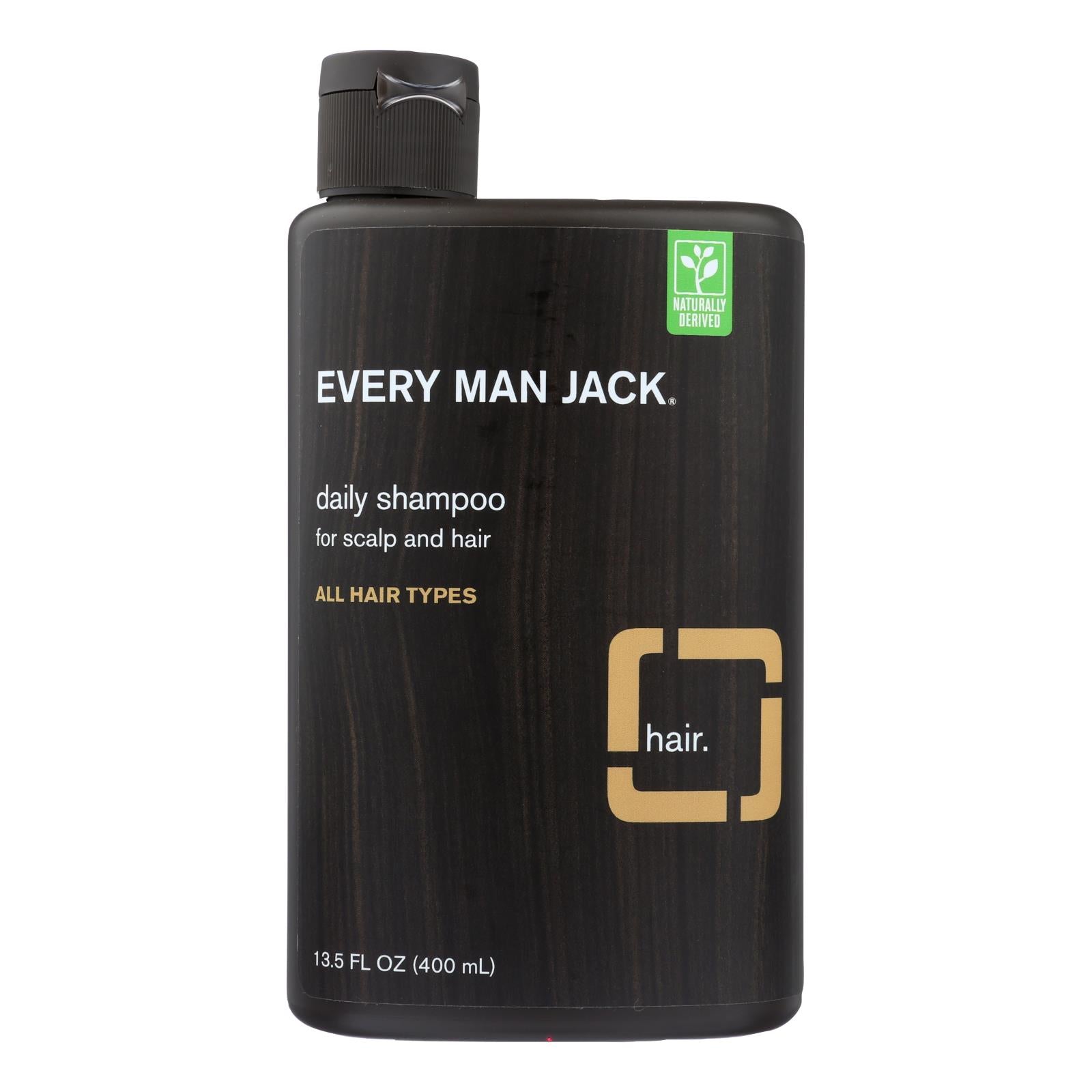 Every Man Jack Daily Shampoo - Scalp And Hair - All Hair Types - Sandalwood - 13.5 Oz - Maras Green