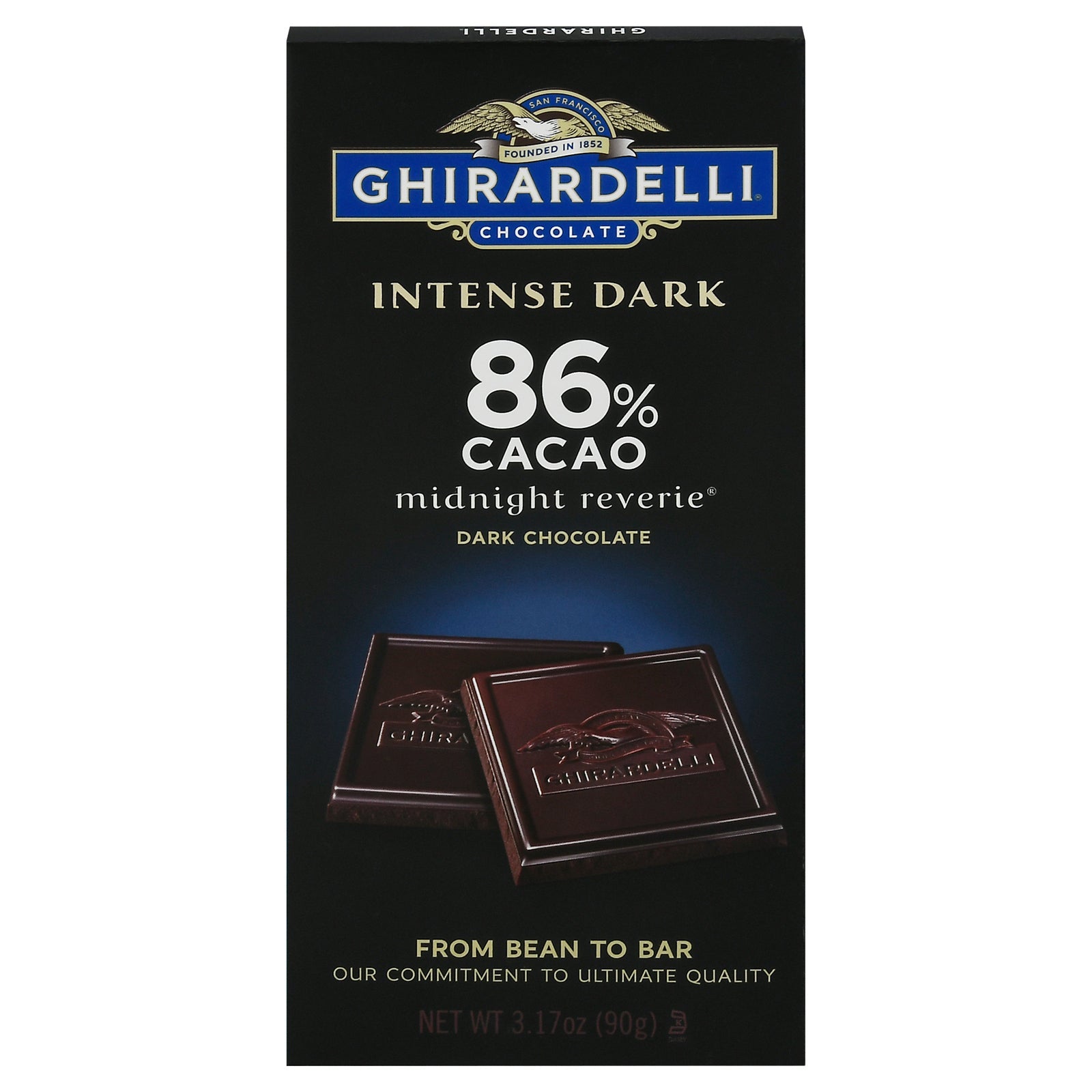 Ghirardelli - Bar Intense Dark Dark Chocolate - Case Of 12 - 3.17 Ounces - Maras Green