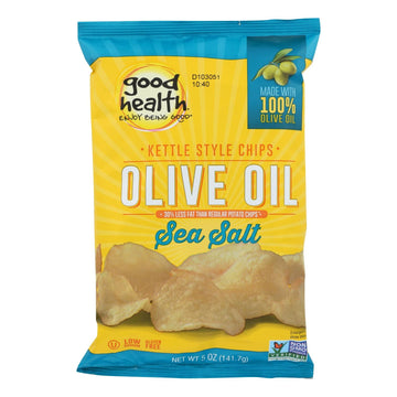Good Health Kettle Chips - Sea Salt - Case Of 12 - 5 Oz. - Maras Green