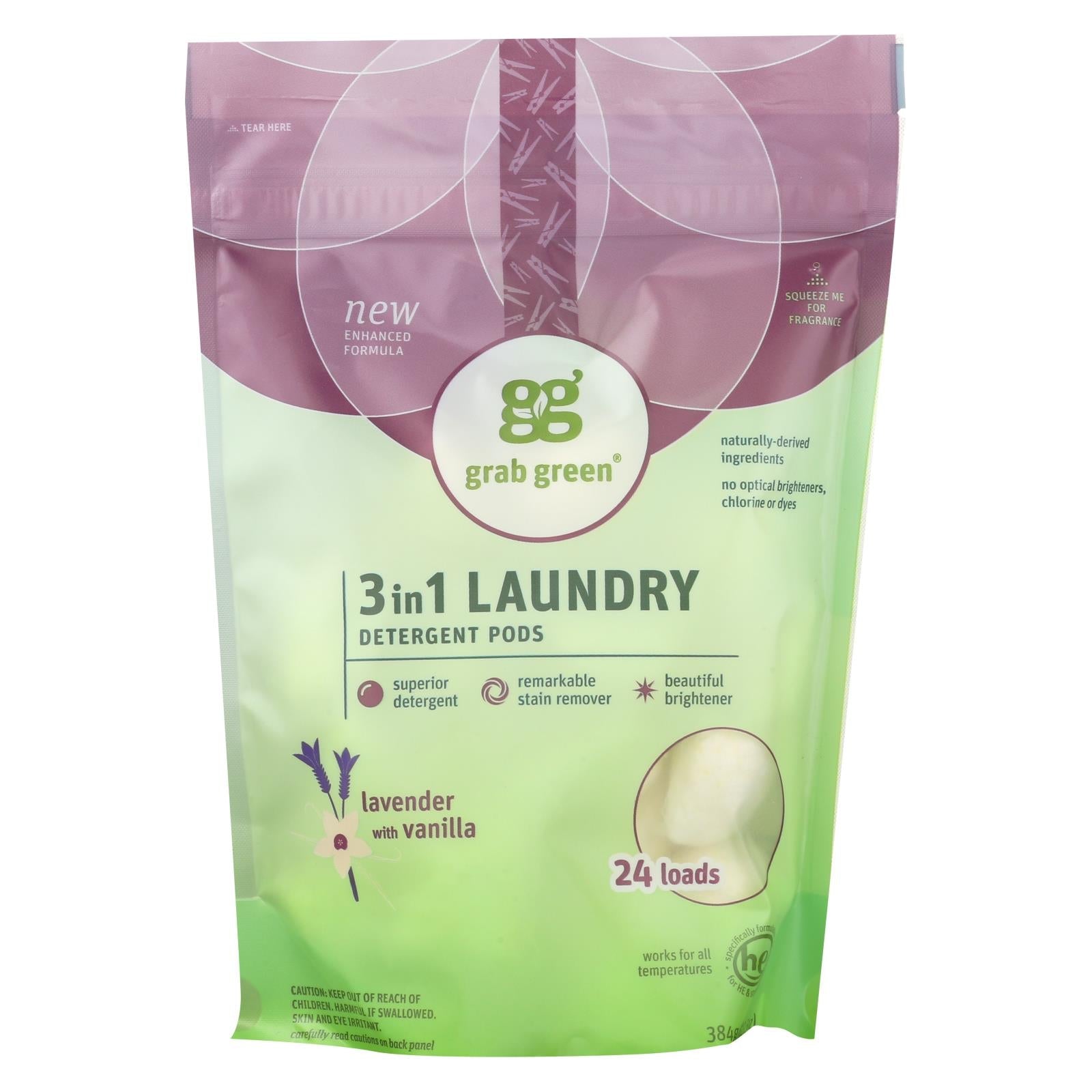 Grab Green Laundry Detergent - Vanilla - Case Of 6 - 24 Count - Maras Green