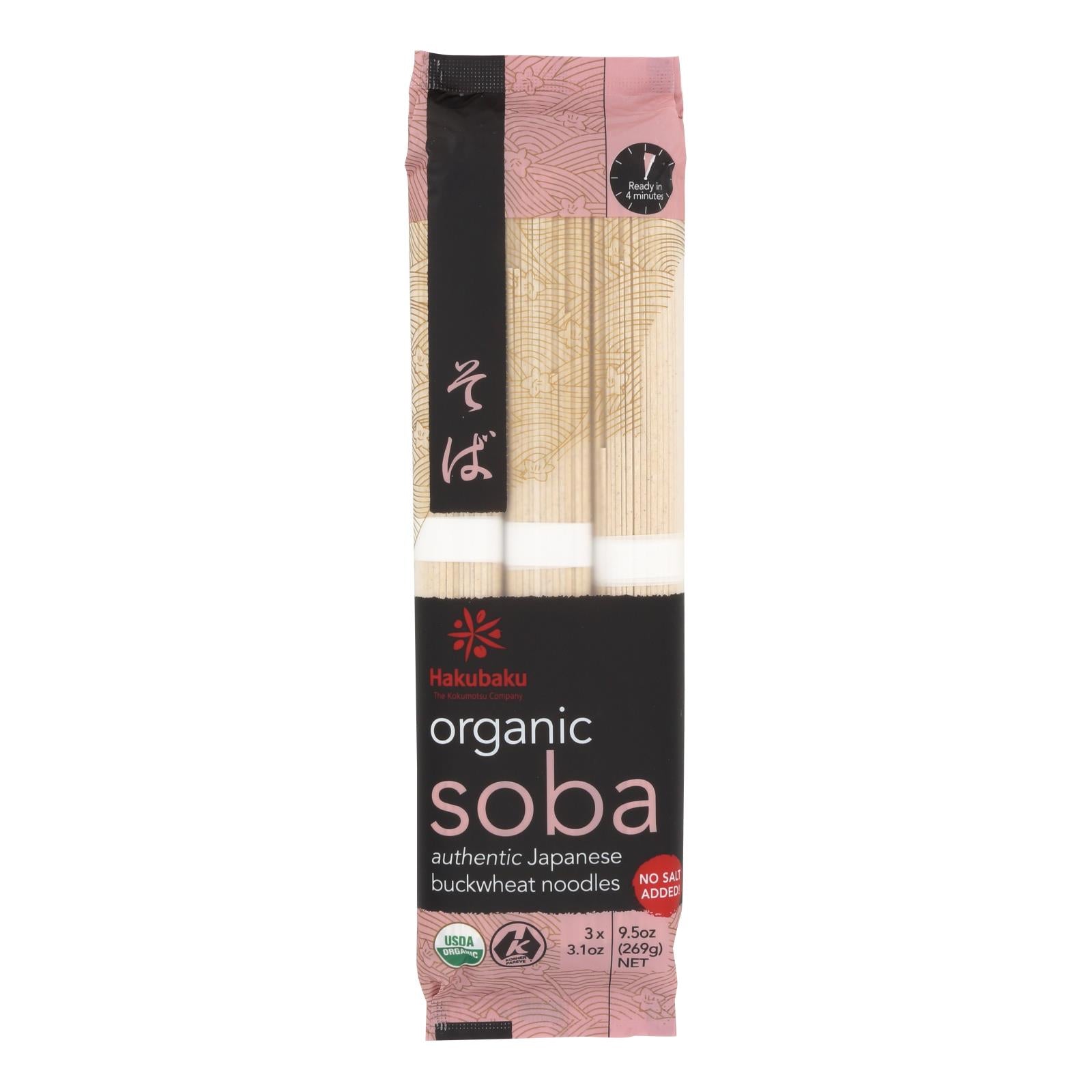 Hakubaku Organic Soba - Case Of 8 - 9.52 Oz. - Maras Green