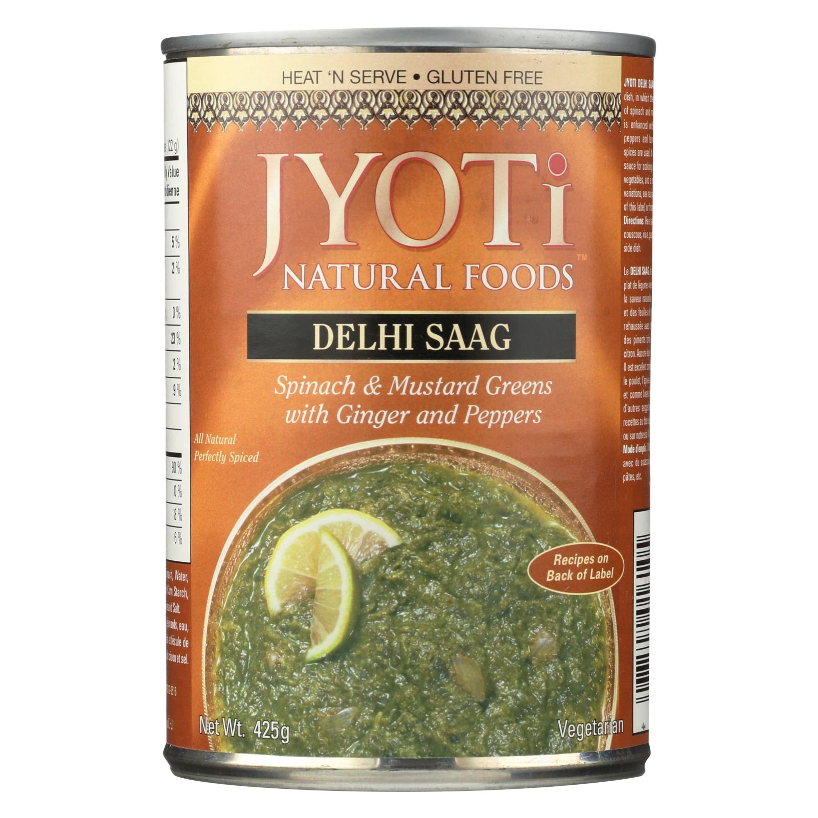 Jyoti Cuisine India Delhi Saag - Case Of 12 - 15 Oz. - Maras Green