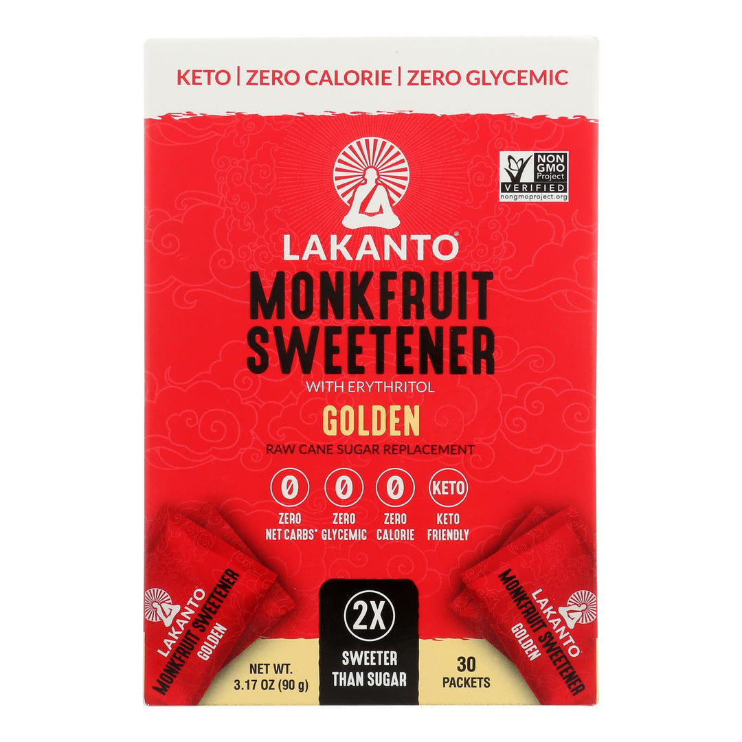Lakanto - Monkfruit Sweetener Sticks - 30 Count - Case Of 8 - 3.17 Oz. - Maras Green