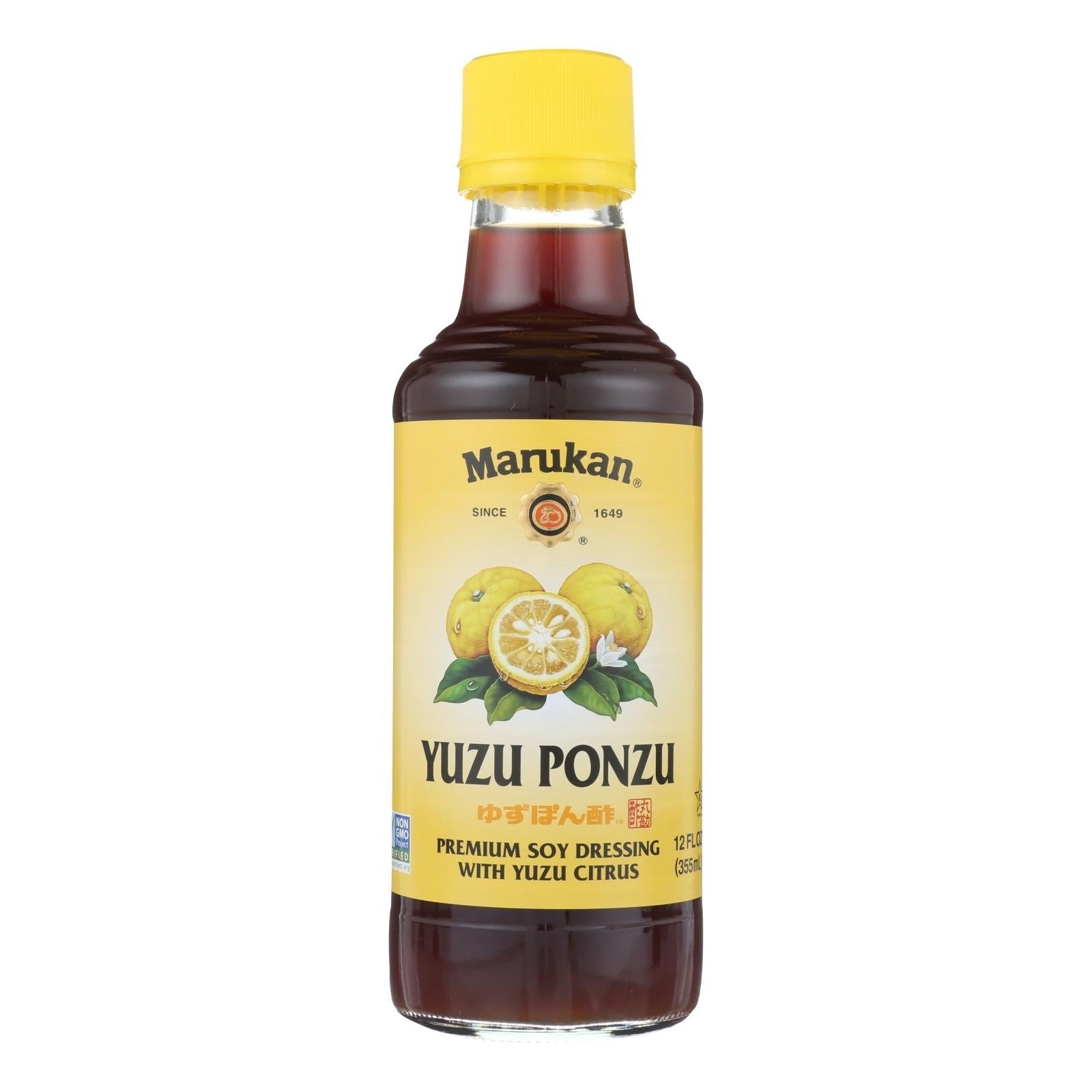 Marukan Yuzu Ponzu Premium Soy Dressing With Yuzu Citrus - Case Of 6 - 12 Fz - Maras Green