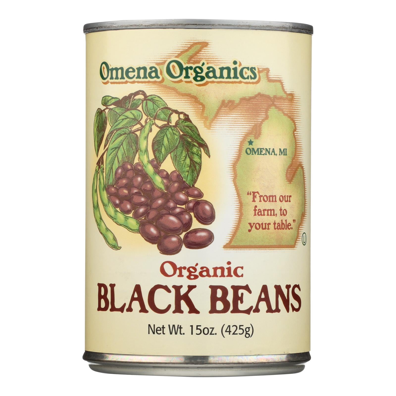 Omena Organics - Beans Black - Case Of 12 - 15 Oz - Maras Green