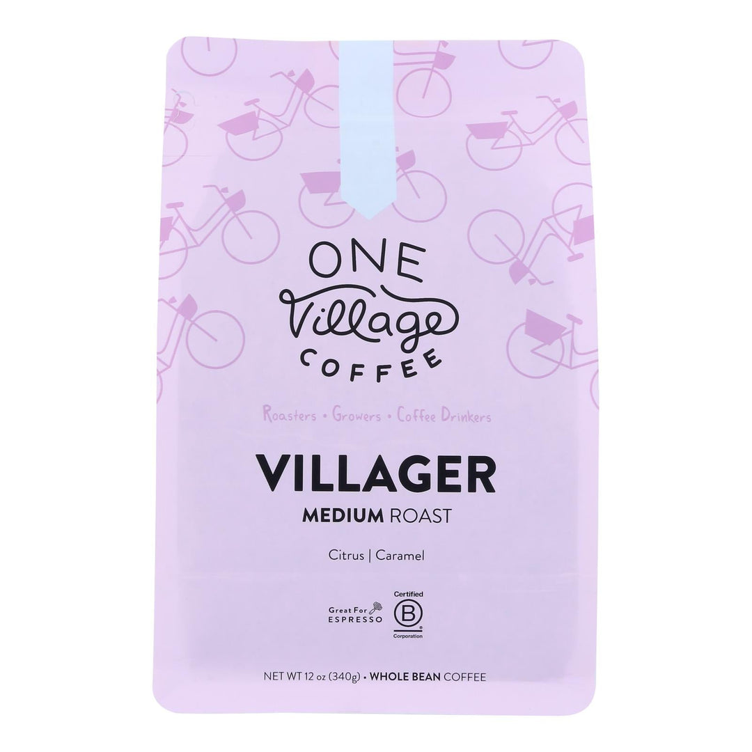 One Village Coffee - Coffee Villager Medium Whole Bean - Case Of 6 - 12 Oz - Maras Green