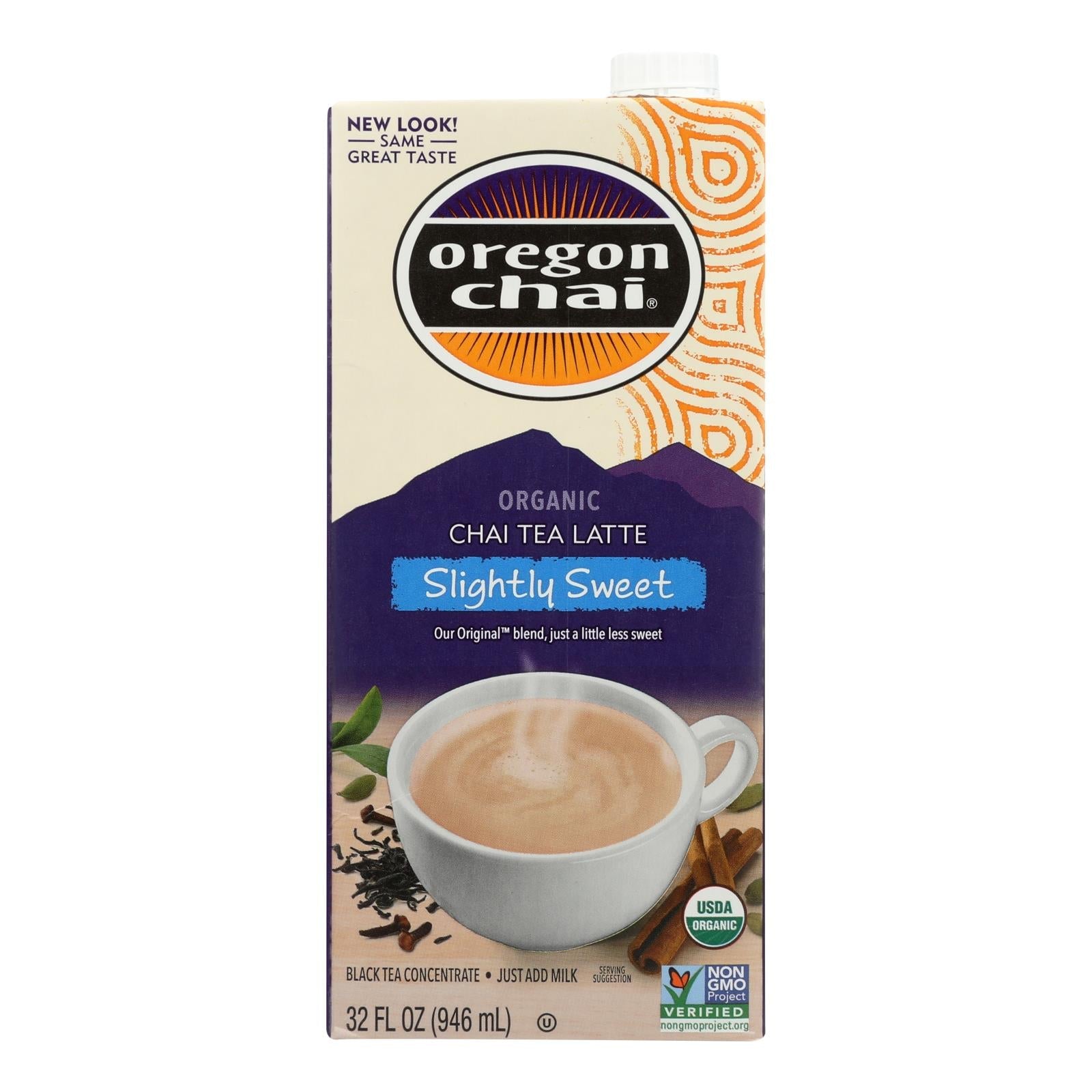 Oregon Chai Original Chai Tea Latte Concentrate - Slightly Sweet - Case Of 6 - 32 Fl Oz. - Maras Green