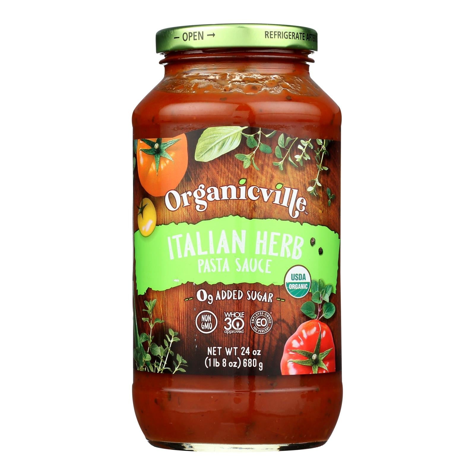 Organicville - Psta/sce It/herb Whl3 - Case Of 6 - 24 Oz - Maras Green