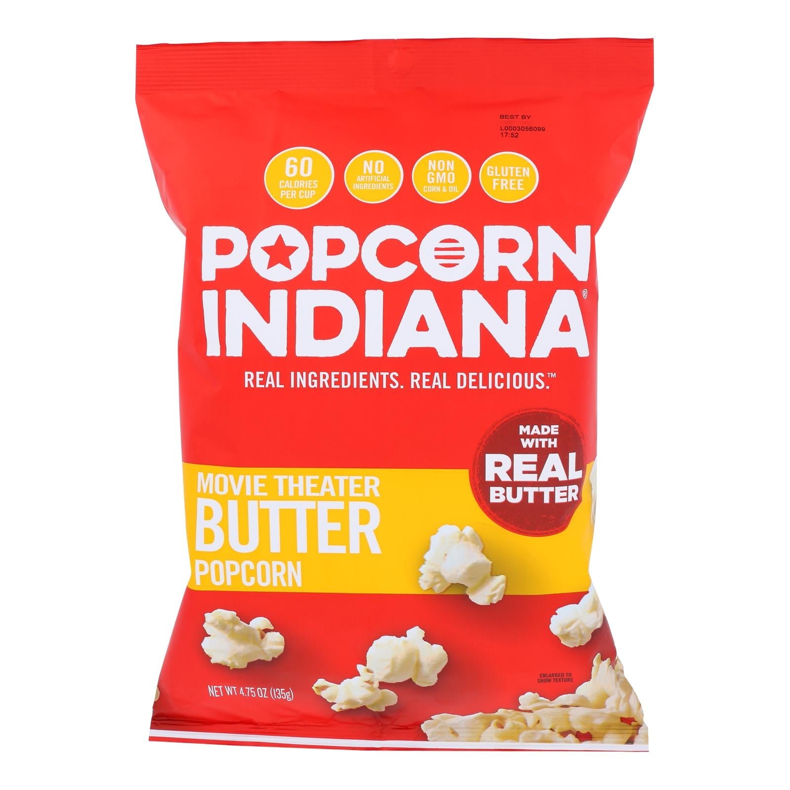 Popcorn Indiana Popcorn - Movie Theater - Case Of 12 - 4.75 Oz. - Maras Green
