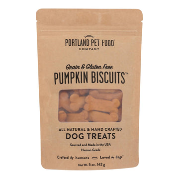 Portland Pet Food Company - Dog Treats Pumpkn Biscuit - Case Of 6 - 5 Oz - Maras Green