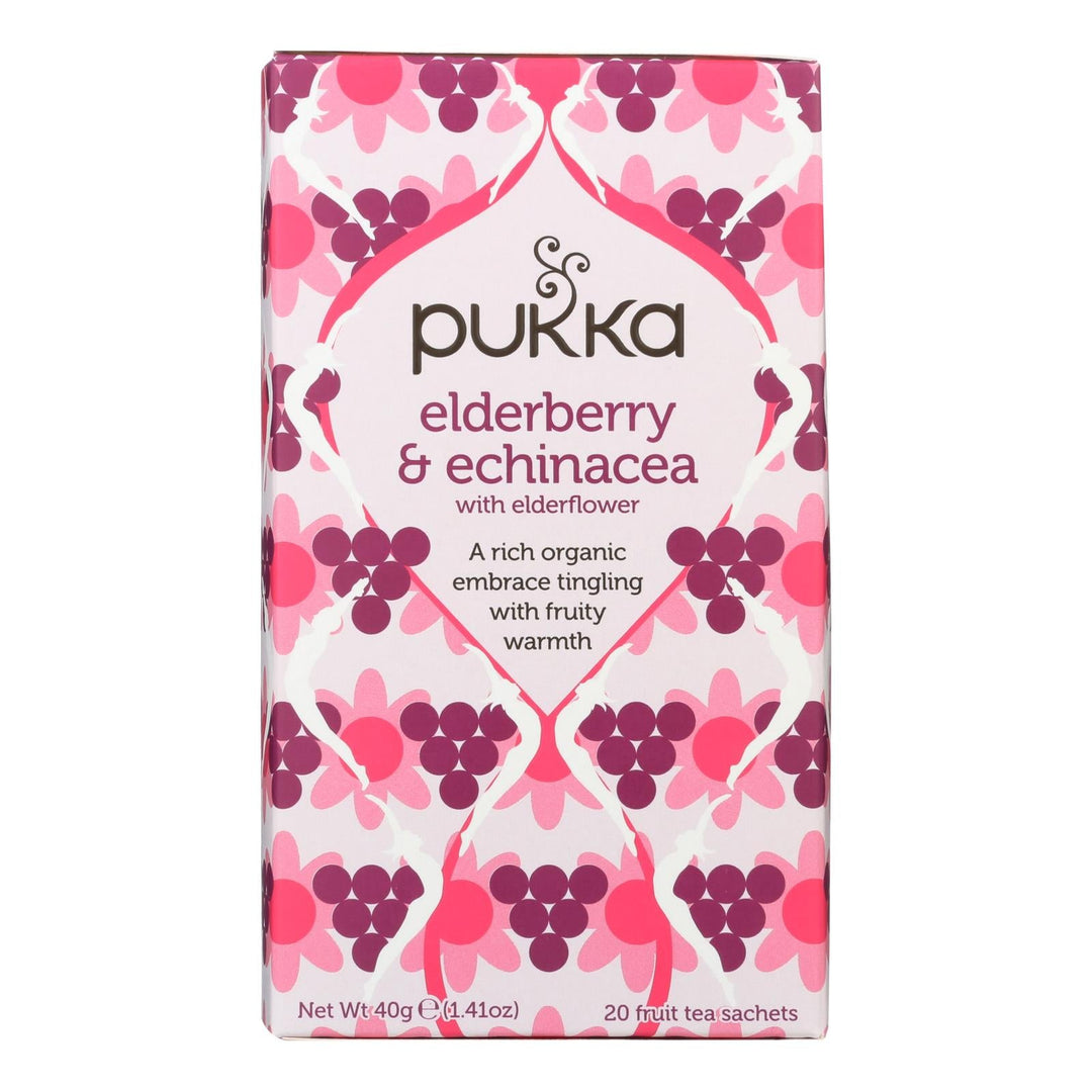 Pukka - Tea Organic Elberberry Echinacea - Case Of 4 - 20 Bags - Maras Green