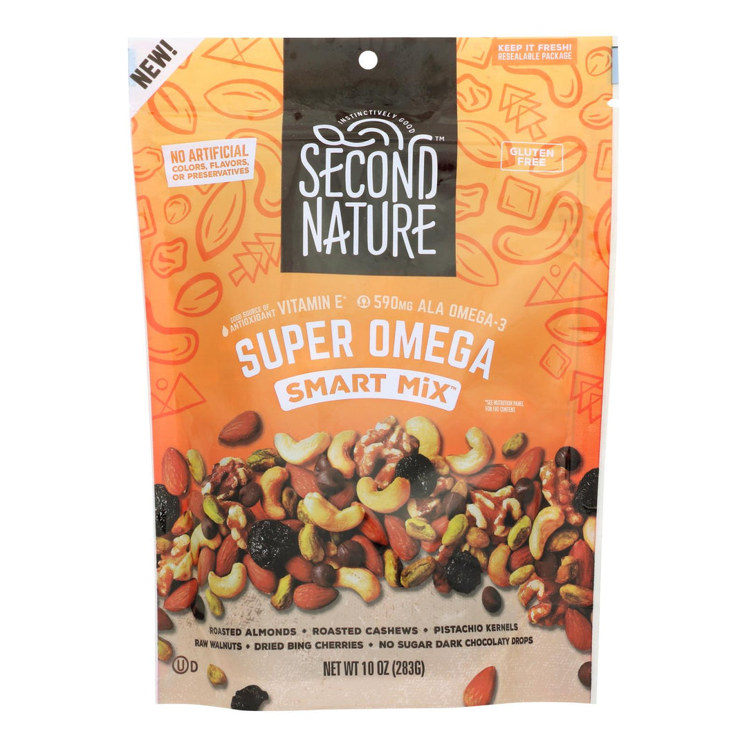 Second Nature - Nut Medley Super Omega Smart Mix - Case Of 6 - 10 Oz - Maras Green
