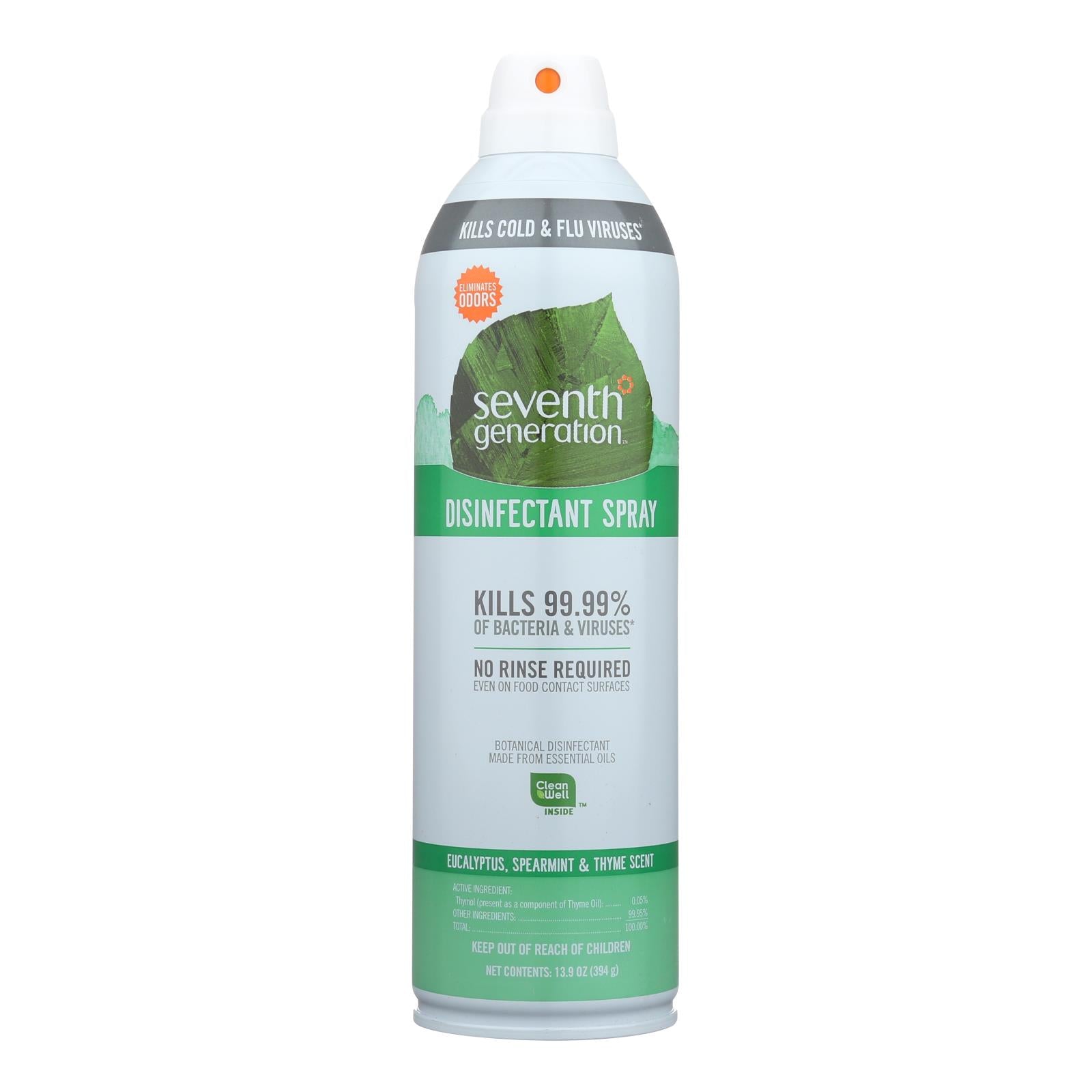 Seventh Generation Spray Disinfectant - Eucalyptus Spearmint Thyme - Case Of 8 - 13.9 Oz - Maras Green