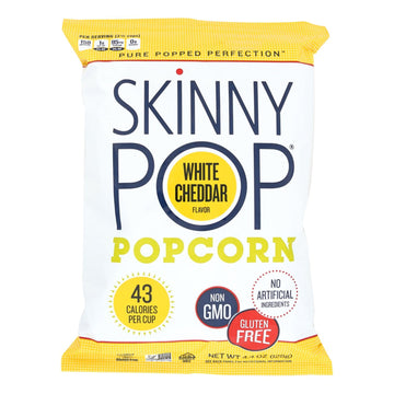 Skinnypop Popcorn Skinny Pop - White Cheddar - Case Of 12 - 4.4 Oz. - Maras Green