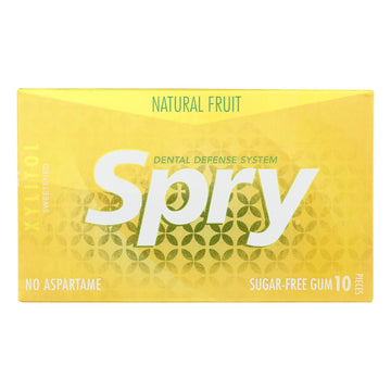 Spry Xylitol Gums - Fresh Fruit - Case Of 20 - 10 Count - Maras Green