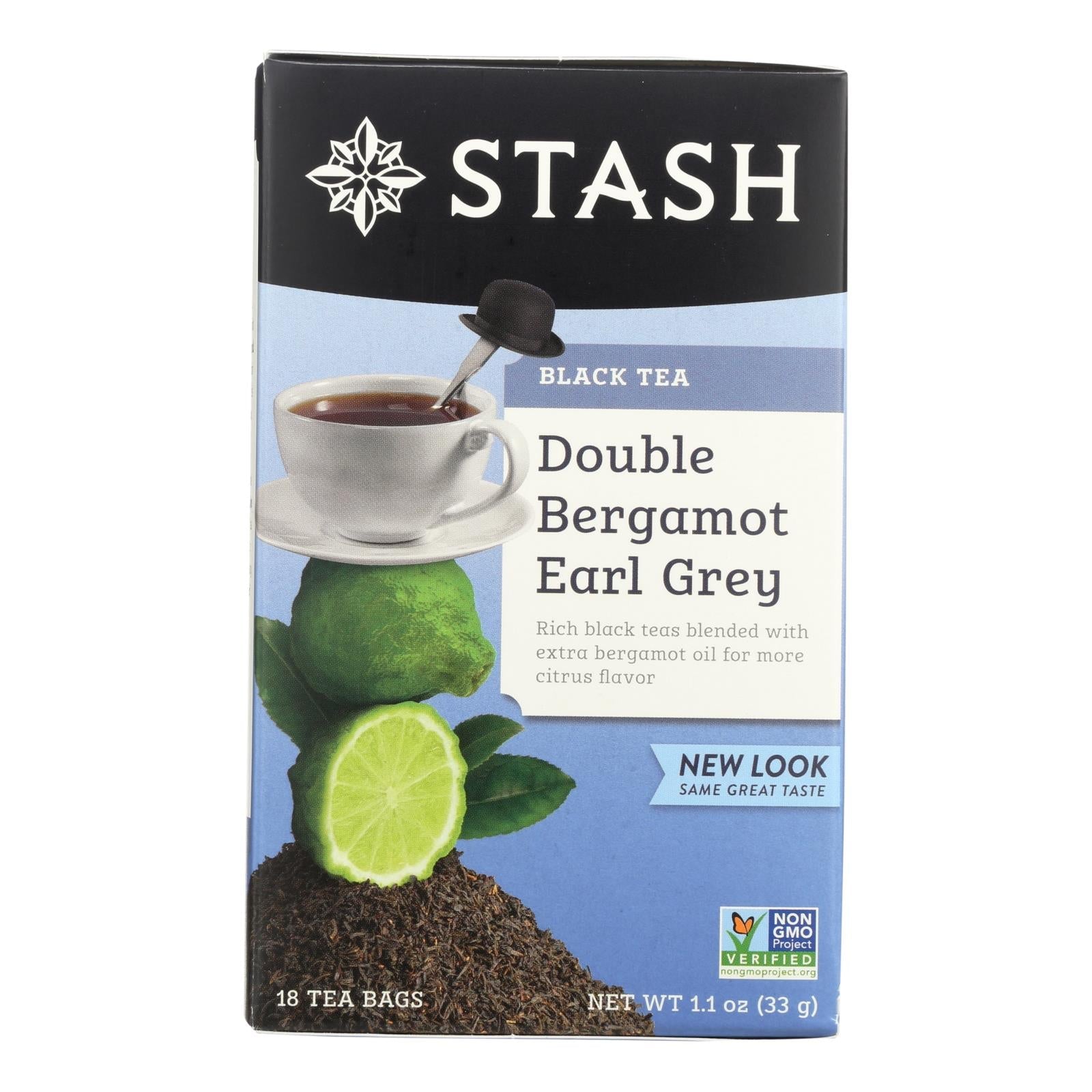 Stash Tea Earl Grey Black - Double Bergamot - Case Of 6 - 18 Bags - Maras Green