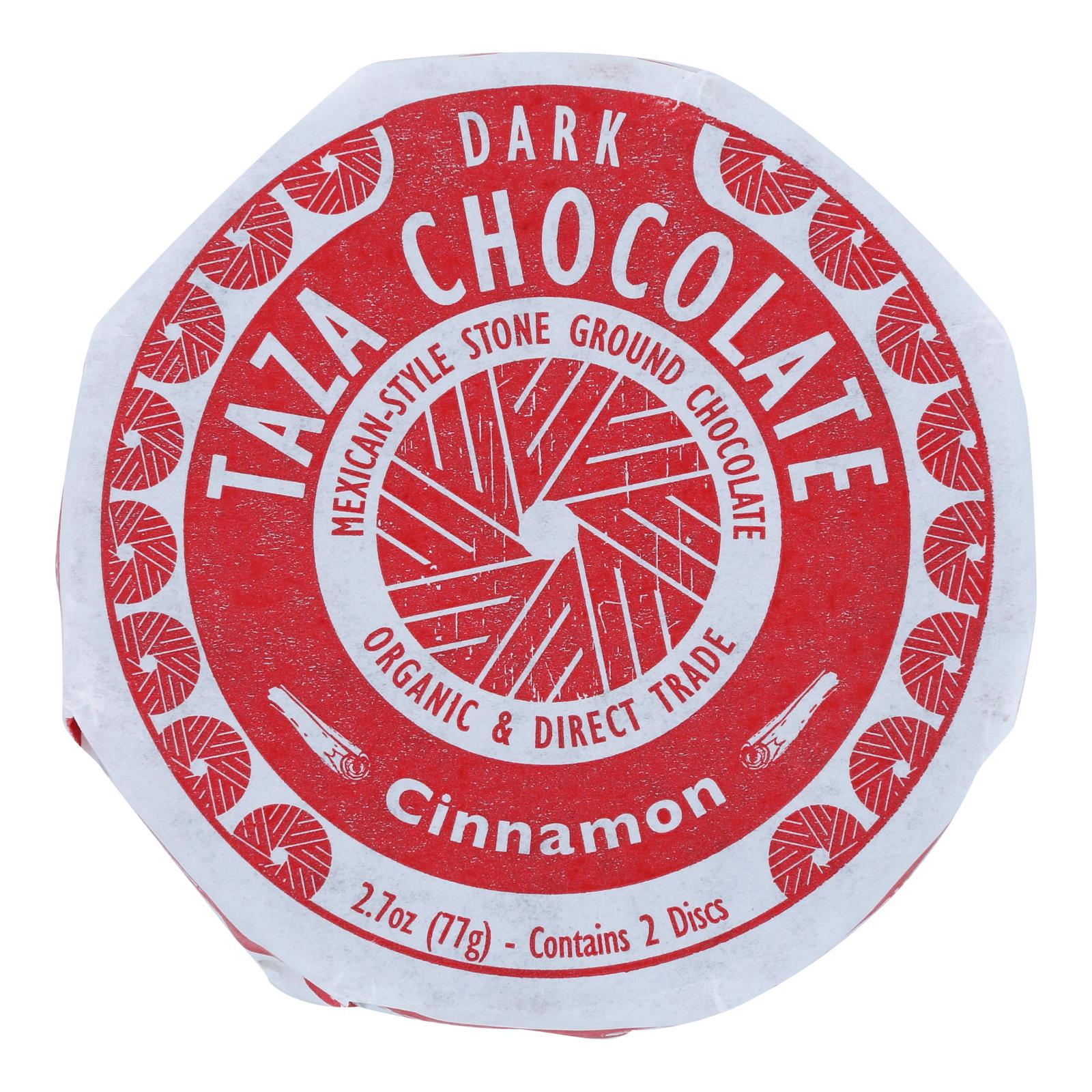 Taza Chocolate Organic Chocolate Mexicano Discs - 50 Percent Dark Chocolate - Cinnamon - 2.7 Oz - Case Of 12 - Maras Green