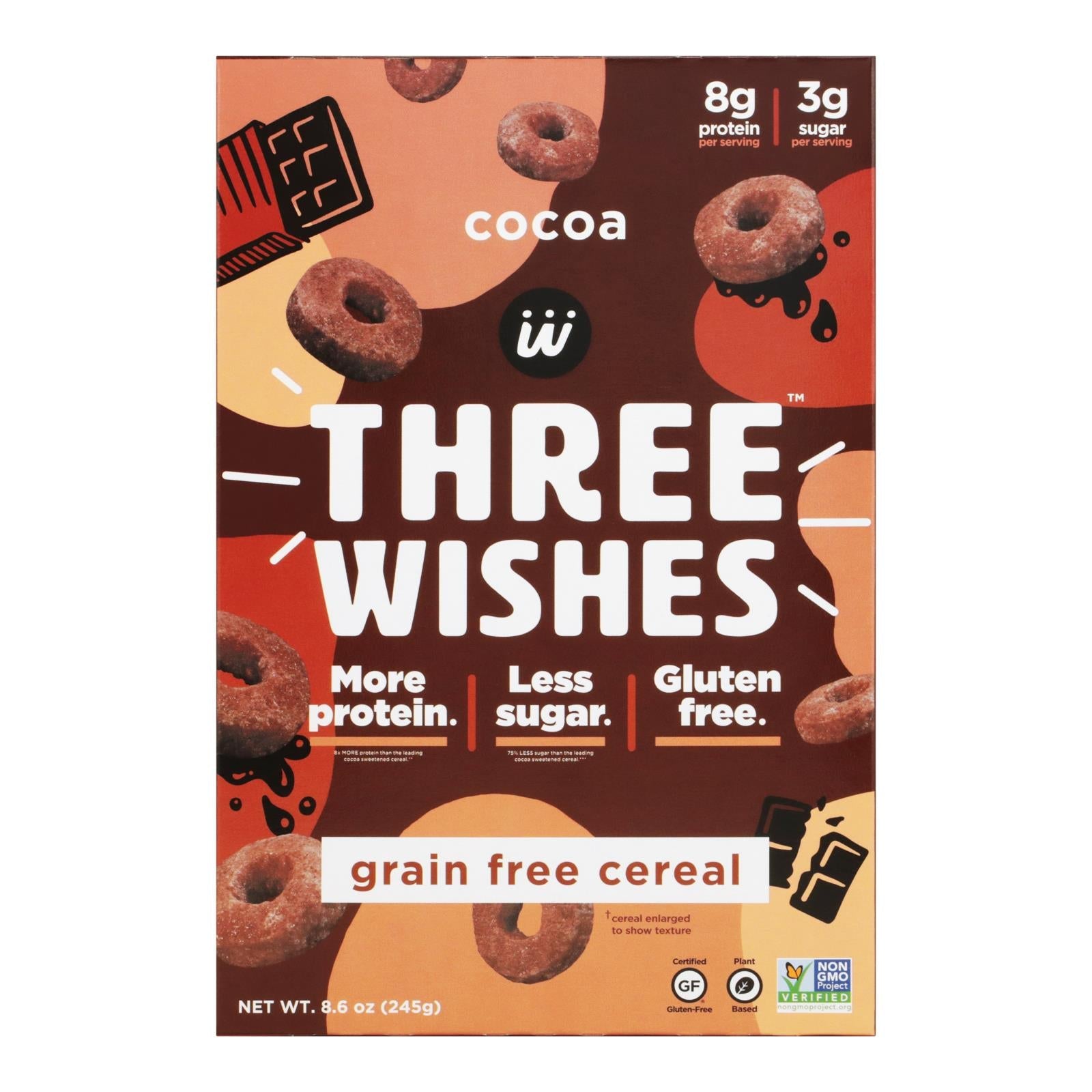 Three Wishes - Cereal Cocoa Chocolate Gluten Free - Case Of 6 - 8.6 Oz - Maras Green