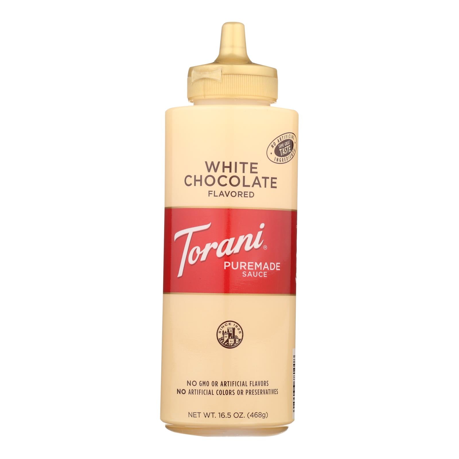 Torani White Chocolate Sauce - Case Of 4 - 16.5 Oz - Maras Green
