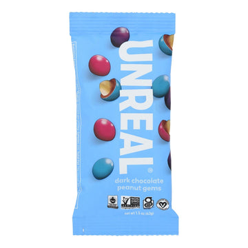 Unreal - Chocolate Gems Dk Peanut - Case Of 12 - 1.5 Oz - Maras Green