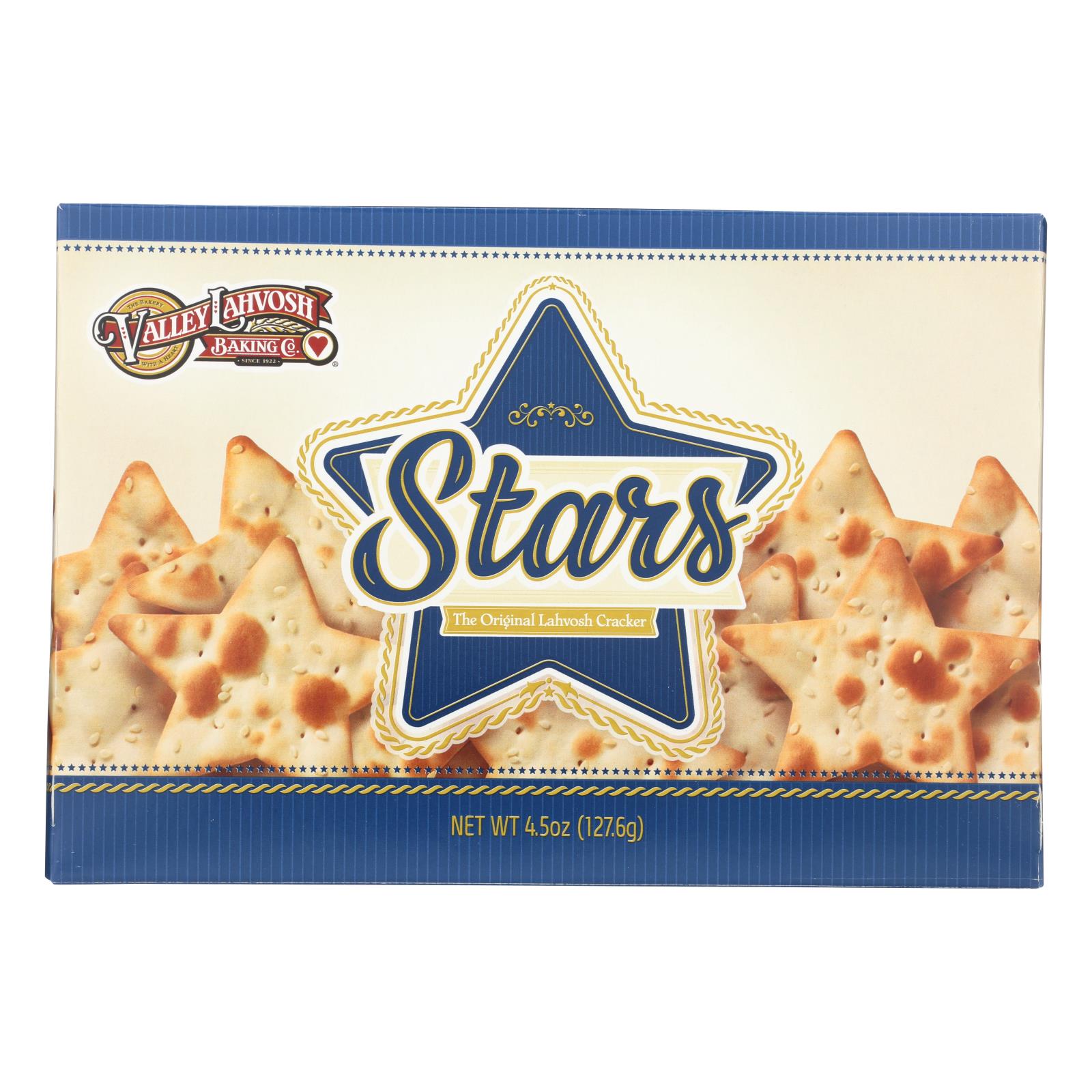 Valley Lahvosh - Crispbread Stars Original - Case Of 12 - 4.5 Oz - Maras Green