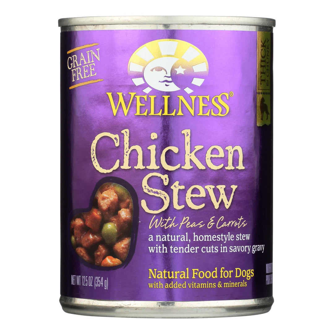 Wellness Pet Products Dog Food - Chicken With Peas And Carrots - Case Of 12 - 12.5 Oz. - Maras Green