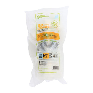 World Centric Compostable Clear - Case Of 12 - 16 Oz. - Maras Green