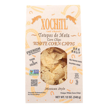 Xochitl Mexican Style Unique White Corn Chips - Case Of 10 - 12 Oz - Maras Green