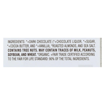 Lake Champlain Chocolates Chocolate Bar - Almonds & Sea Salt. 72% Cocoa Dark. - Case Of 12 - 3 Oz. - Maras Green
