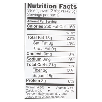 Divine - Bar Dark Chocolate Hazelnut Trffl - Case Of 12 - 3 Oz - Maras Green