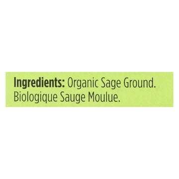 Spicely Organics - Organic Sage - Ground - Case Of 6 - 0.3 Oz. - Maras Green