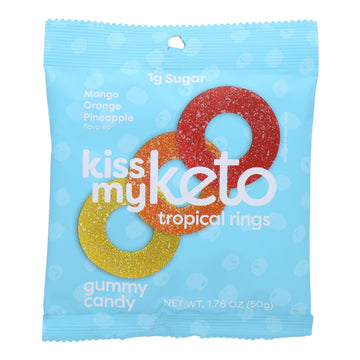 Kiss My Keto - Keto Gummy Tropical Rings - Case of 6 - 1.76 OZ - Maras Green