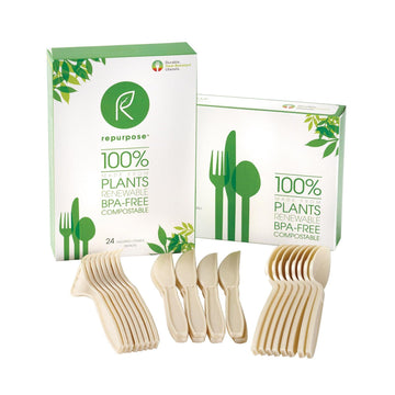 Repurpose Plant Base High Heat Utensils Set - Case Of 20 - 24 Count - Maras Green