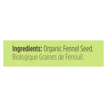 Spicely Organics - Organic Fennel Seed - Case Of 6 - 0.3 Oz. - Maras Green