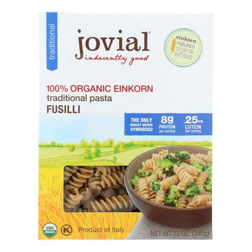 Jovial - Gluten Free Brown Rice Pasta - Fusilli - Case Of 12 - 12 Oz. - Maras Green