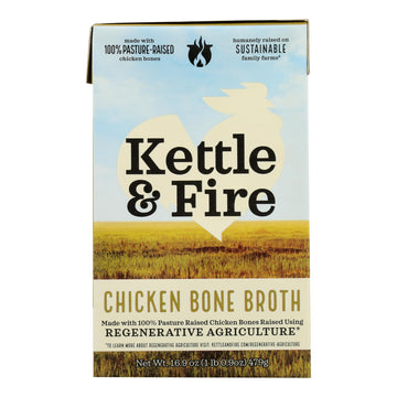 Kettle And Fire - Bone Broth Chicken Regntv - Case Of 6 - 16.9 Oz - Maras Green