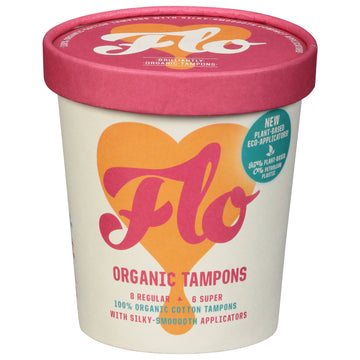 Flo - Tampon Organic Eco-applicator - Case Of 12-14 Ct - Maras Green
