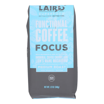 Laird Superfood - Coffee Focus Medium Roast - Case Of 6 - 12 Oz - Maras Green