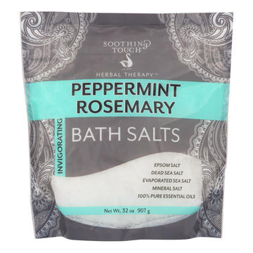 Soothing Touch Bath Salts - Peppermint Rosemary - 32 Oz - Maras Green