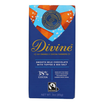 Divine - Bar Chocolate Milk Toff/ssalt - Case Of 12 - 3 Oz - Maras Green