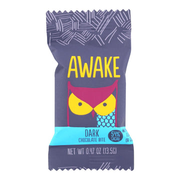 Awake Chocolate - Bites Dark Chocolate - Case Of 50 - 0.47 Ounces - Maras Green