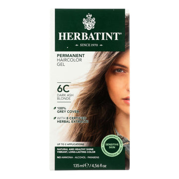 Herbatint Permanent Herbal Haircolour Gel 6c Dark Ash Blonde - 135 Ml - Maras Green