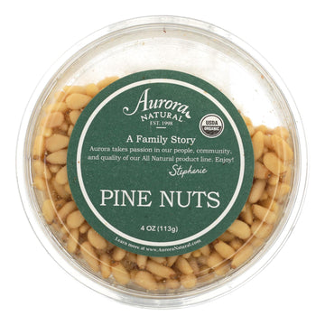 Aurora Natural Products - Organic Pine Nuts - Case Of 12 - 4 Oz. - Maras Green